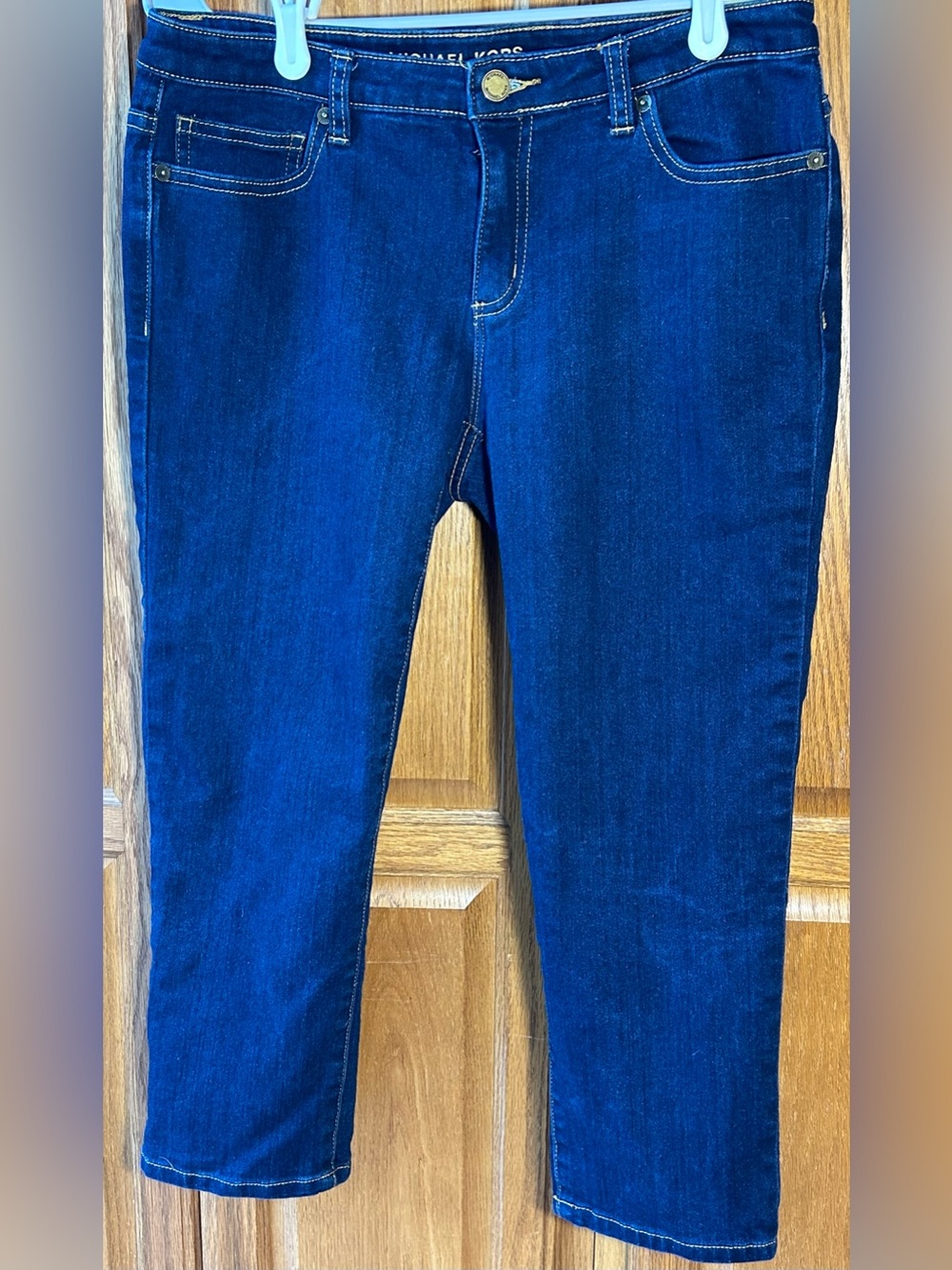 Michael Kors Cropped Skinny Jeans Size 8 Dark Wash Denim Capri Cropped Pant